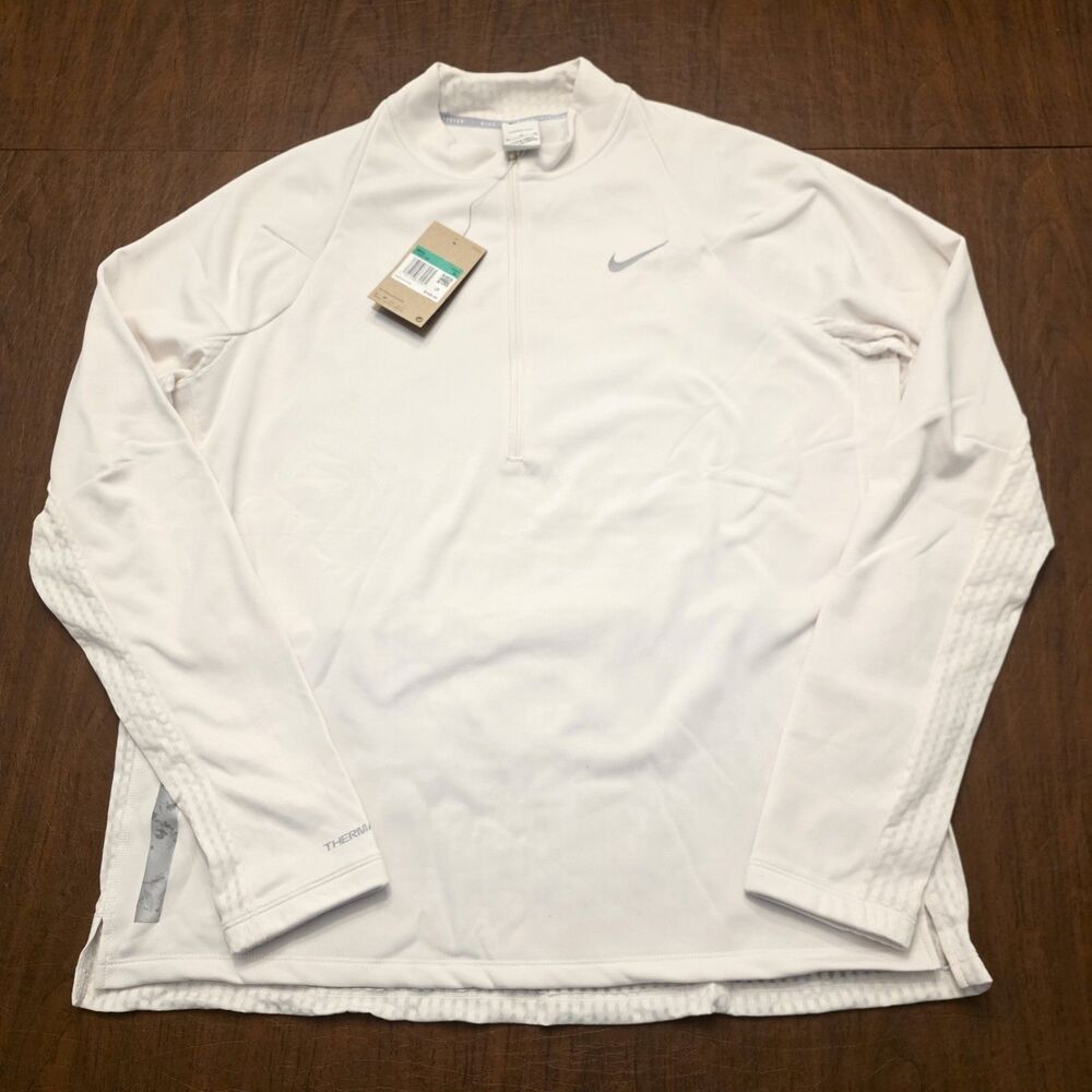 Nike Therma-Fit Running Pull-Over 1/2 Zip White Reflective DV9297–030 Men's XL